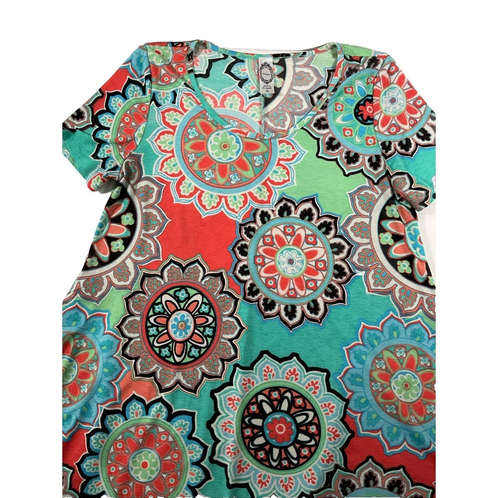Honeyme Women's Blue Paisley Polyester Stretch Round Neck Mini Dress Sz S I48
